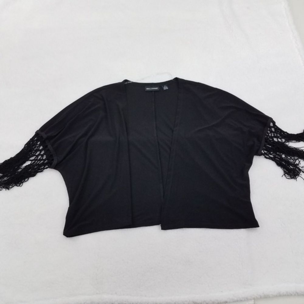 Nina Leonard Shrug M Sweater Fringe Short …